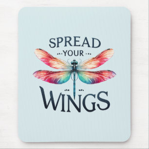 Spread Your Wings - Artistic Dragonfly Mouse Pad