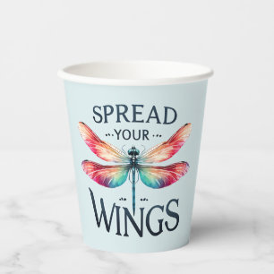 Spread Your Wings - Artistic Dragonfly Paper Cups