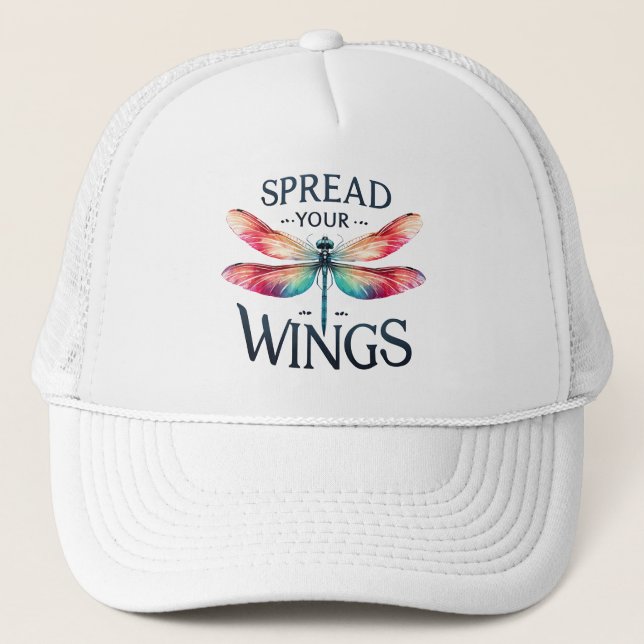 Spread Your Wings - Artistic Dragonfly Trucker Hat (Front)