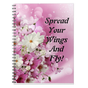 Spread your Wings Fly Spiral Photo Notebook Flora