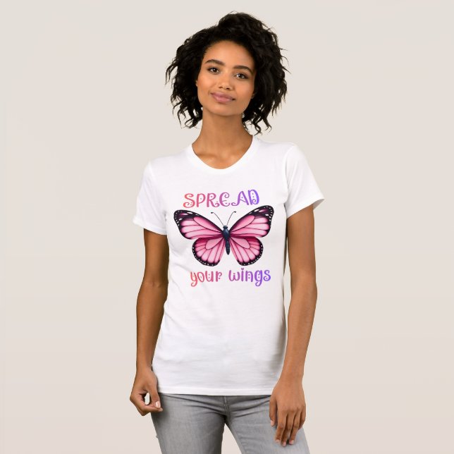 Spread Your Wings – Inspirational Butterfly  T-Shirt (Front Full)