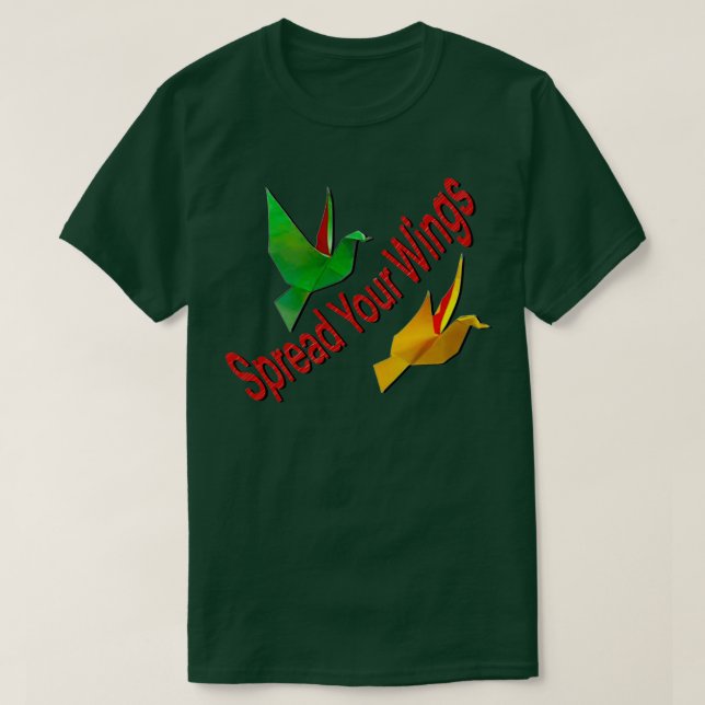 Spread your wings Origami birds T-Shirt (Design Front)