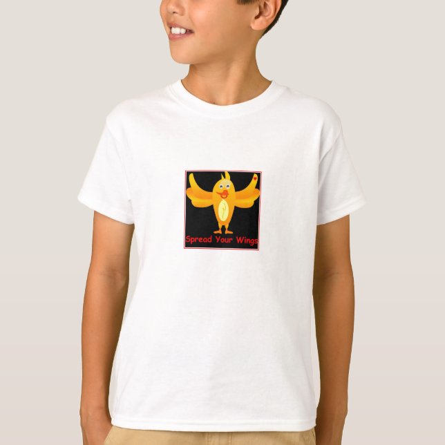 Spread Your Wings - Youth Tshirt with birds (Front)