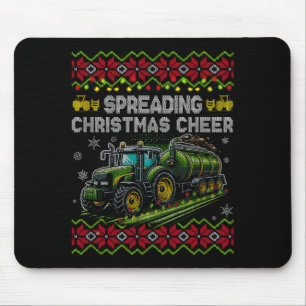 Spreading Christmas Cheer Farming Tractor Ugly Swe Mouse Pad