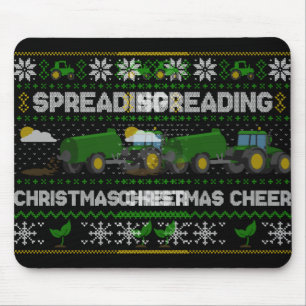 Spreading Christmas Cheer Farming Tractor Ugly Swe Mouse Pad