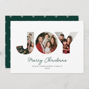 Spreading Joy Lettering Holiday Photo Collage Card