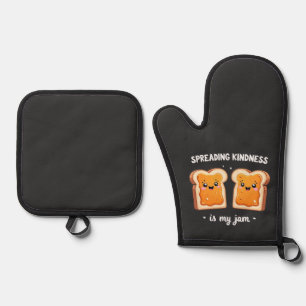 Spreading Kindness is My Jam Funny Loaf Bread Jam Oven Mitt & Pot Holder Set