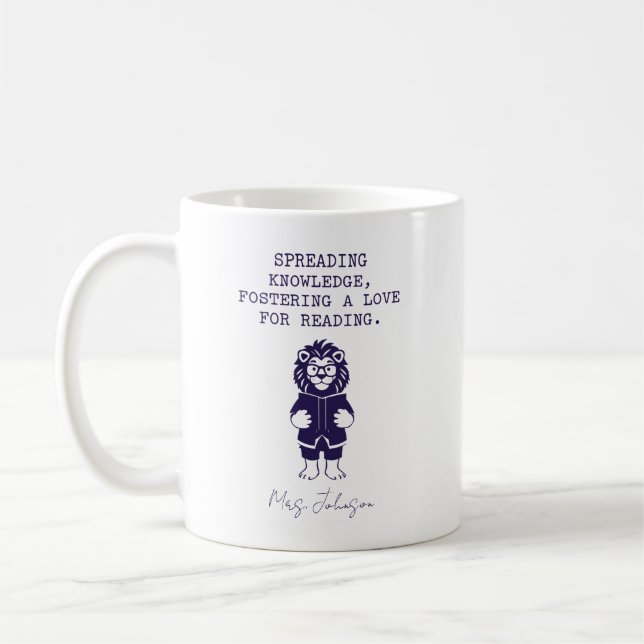 Spreading Knowledge Fostering Love For Reading Coffee Mug (Left)