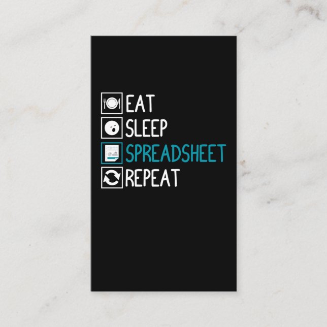 Spreadsheet Accountant Tax Auditor Bookkeeping Business Card (Front)