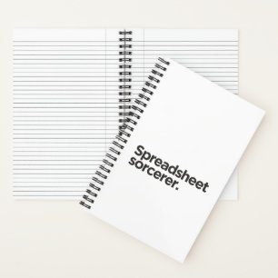 'Spreadsheet sorcerer.' Funny Coworker Birthday Notebook