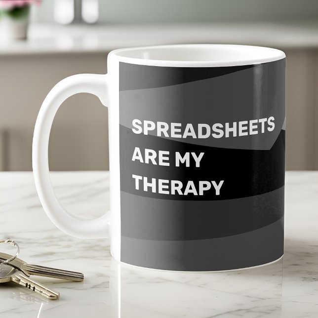 Spreadsheets Are My Therapy - Geometric  Coffee Mug (Creator Uploaded)