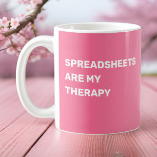 Spreadsheets Are My Therapy Gradient Pink Coffee Mug