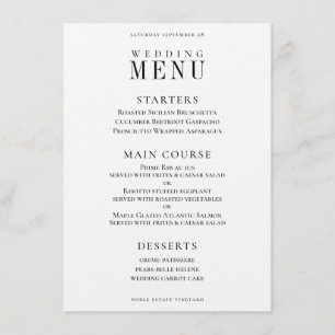 Sprig Wreath Classic Wedding Dinner Menu