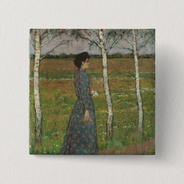 Spring 15 Cm Square Badge (Front)