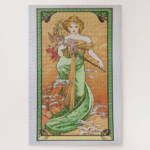 Spring 1900: An Art Nouveau by Mucha Jigsaw Puzzle