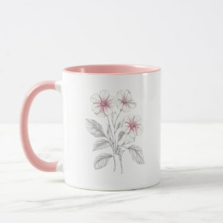 Spring 36 flowers, line drawing, minimalist, gift mug