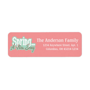 Spring a New Song Spring Season Address Labels