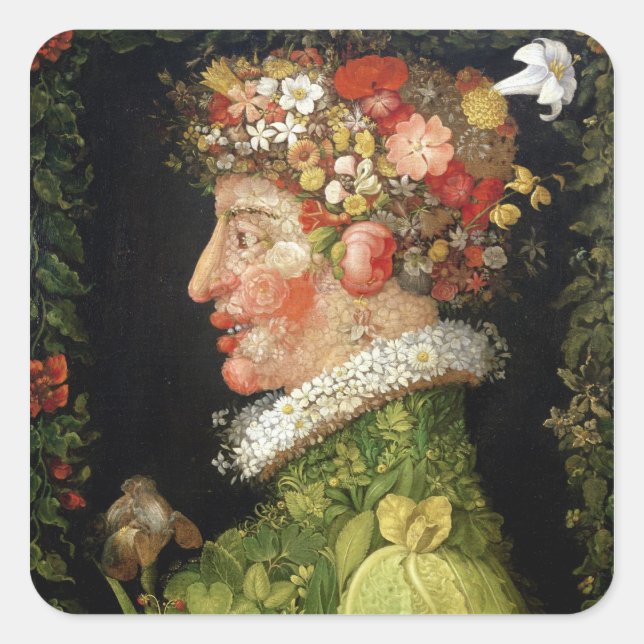 Spring, a series depicting the four seasons square sticker (Front)