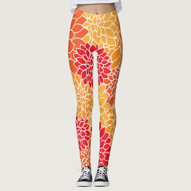 Spring Abstract  Leggings (Front)