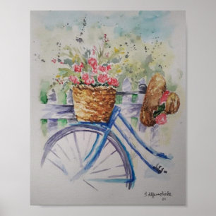 Spring activities on a bike Poster