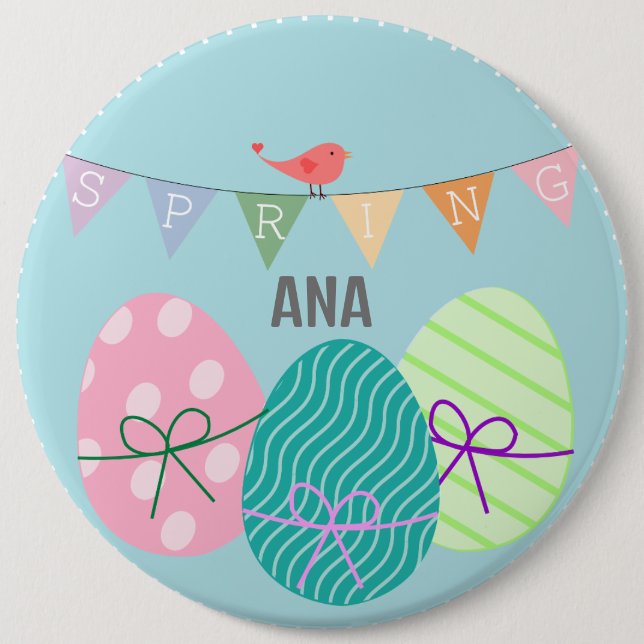 Spring and Easter colourful eggs  Button (Front)