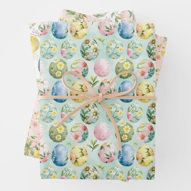 SPRING AND EASTER GIFT WRAPPING PAPER SHEET (In situ)