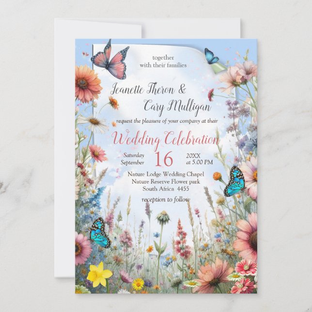 Spring and Summer Blooming Florals Invitation (Front)