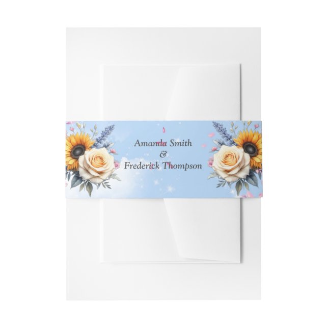 Spring and Summer Blooming Florals Invitation Belly Band (Front Example)