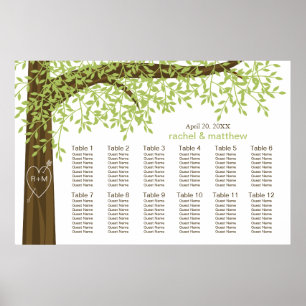Spring and Summer Tree Wedding Seating Chart