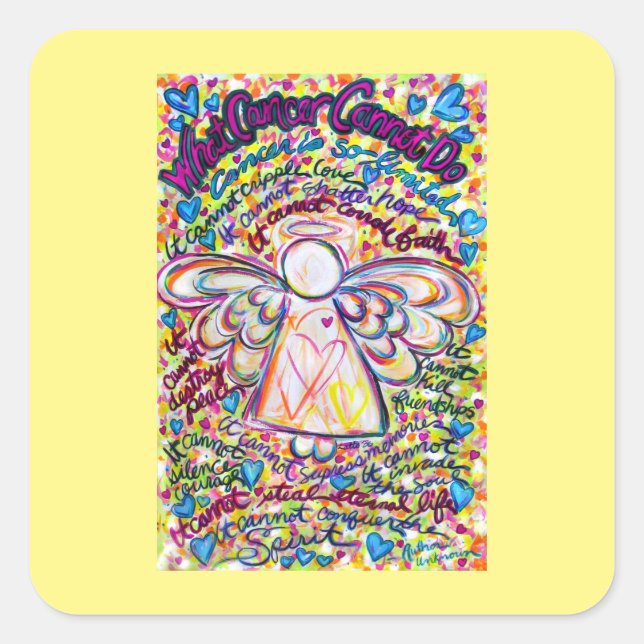 Spring Angel What Cancer Cannot Do Poem Stickers (Front)