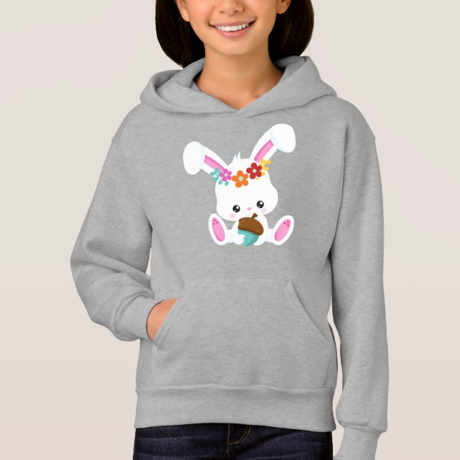 Spring Animals, Cute Bunny, Little Bunny, Flowers (Front)