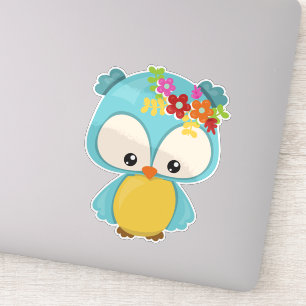 Spring Animals, Cute Owl, Little Owl, Flowers