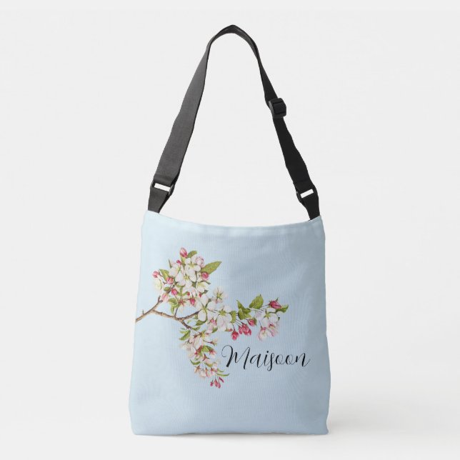 Spring Apple Blossoms Crossbody Bag (Front)