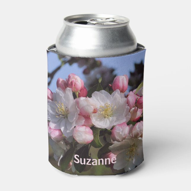 Spring Apple Blossoms Nature Personalised  Can Cooler (Can Front)