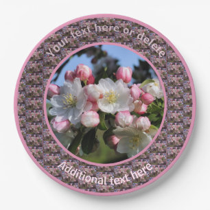 Spring Apple Blossoms Nature Personalised Party  Paper Plate