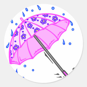 Spring April Showers Classic Round Sticker