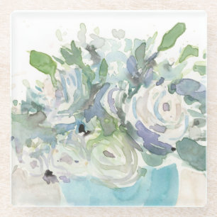 Spring Arrangement - Watercolor Bouquet Glass Coaster