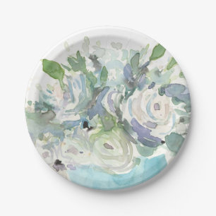 Spring Arrangement - Watercolor Bouquet Paper Plate