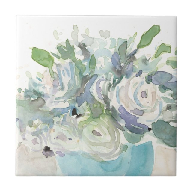 Spring Arrangement - Watercolor Bouquet Tile (Front)