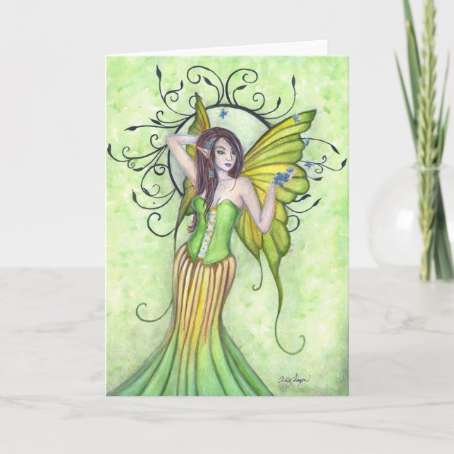 Spring Arrival Fairy Greeting Card (Front)