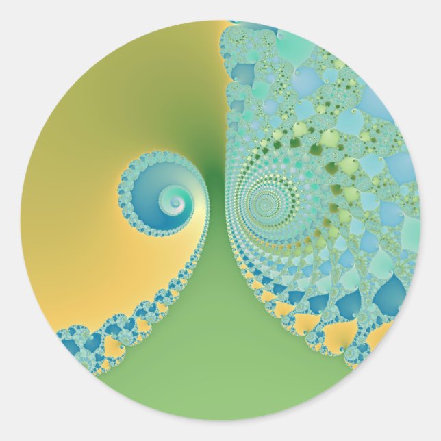 Spring Arrives - Fractal Art Classic Round Sticker (Front)