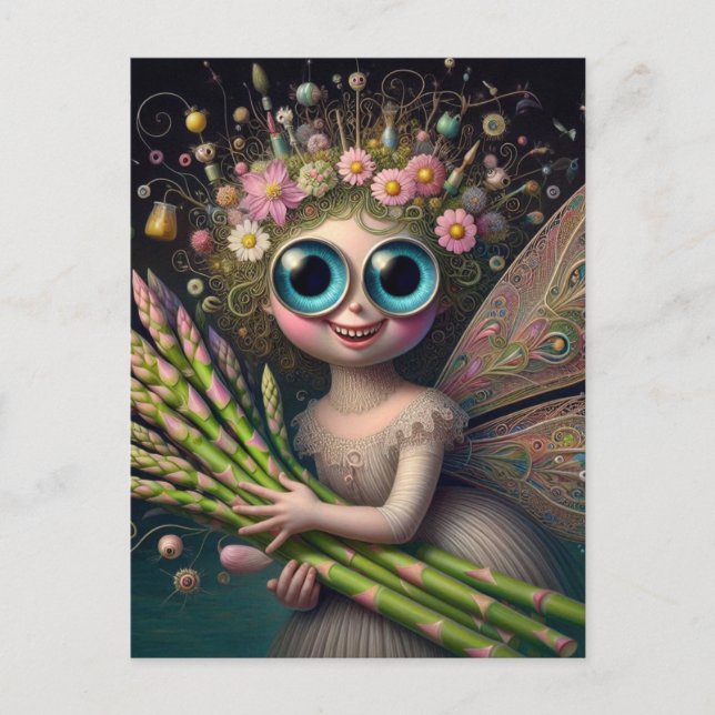Spring Asparagus Fairy  Postcard (Front)