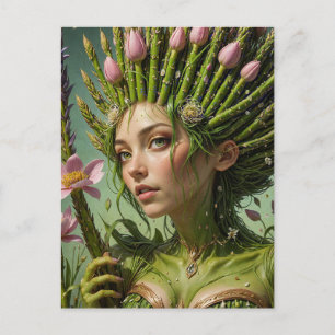 Spring Asparagus Fairy Postcard