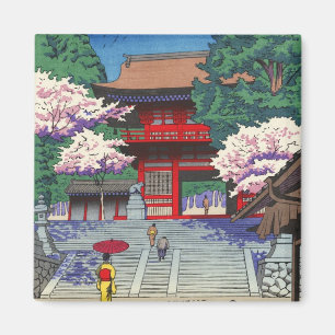 Spring at Kurama Temple Asano Takeji shin hanga Magnet