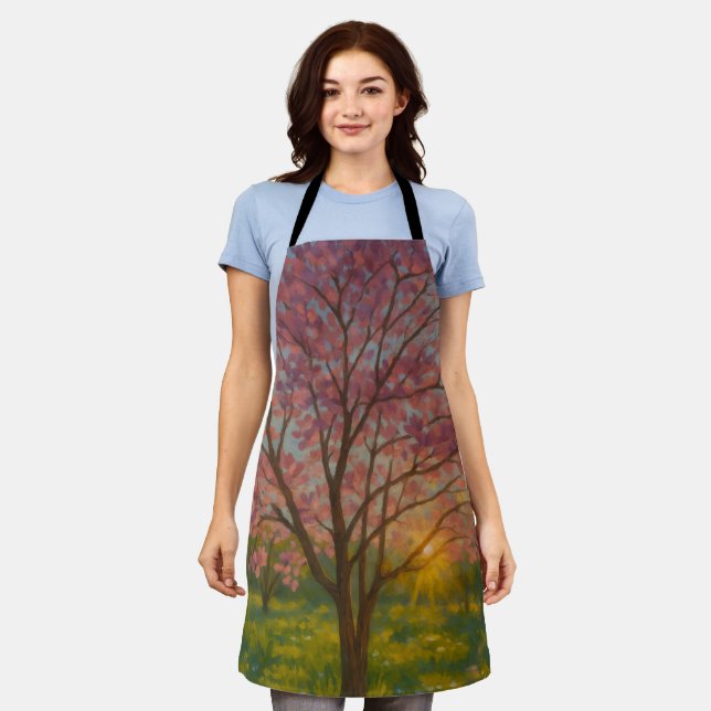 Spring Awakening – Blooming Tree Landscape Apron (Worn)