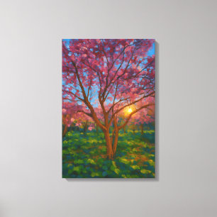 Spring Awakening – Blooming Tree Landscape Canvas Print