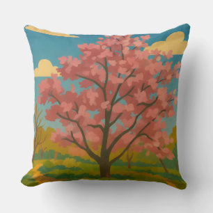 Spring Awakening – Blooming Tree Landscape Cushion