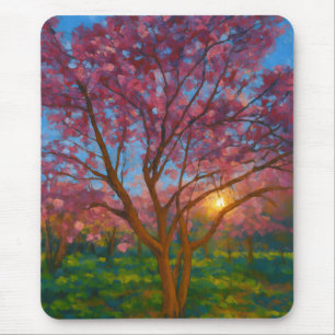 Spring Awakening – Blooming Tree Landscape Mouse Pad