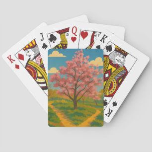 Spring Awakening – Blooming Tree Landscape Playing Cards
