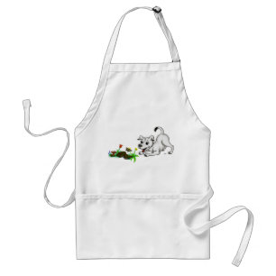 Spring Awakening, Puppy with Flowers and Butterfly Standard Apron